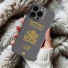 Coque iPhone passeport marocain Gris