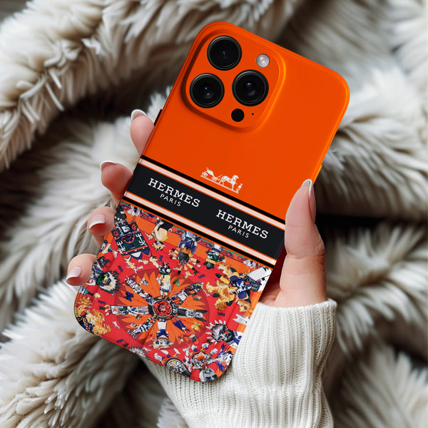 Coque iPhone Hermès Orange Luxe