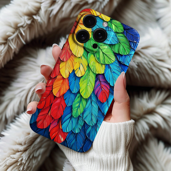 Coque iPhone Plumes Colorées