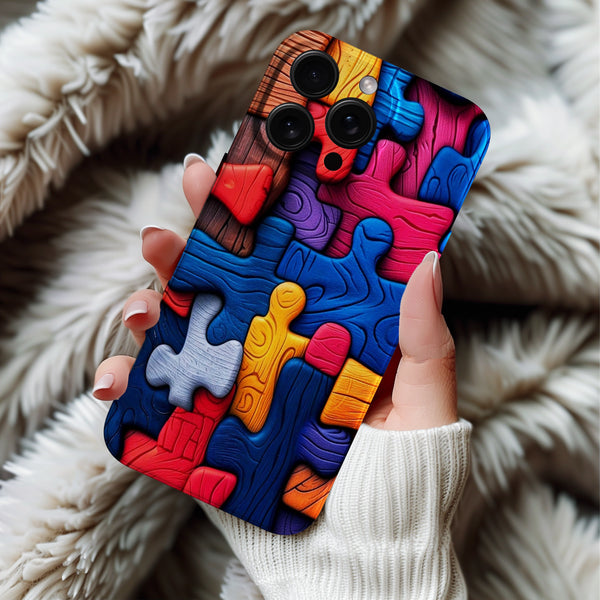 Coque iPhone Puzzle Coloré