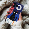 Coque iPhone Illustrée avec Chat Noir et Lune