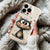Coque iPhone Chat avec Cœurs