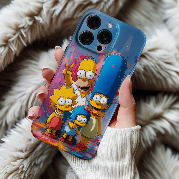 Coque iPhone Famille Simpson Colorée