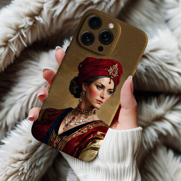 Coque iPhone Portrait de Femme en Costume Traditionnel