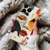 Coque iPhone Art Abstrait Visage avec Couleurs Chaudes