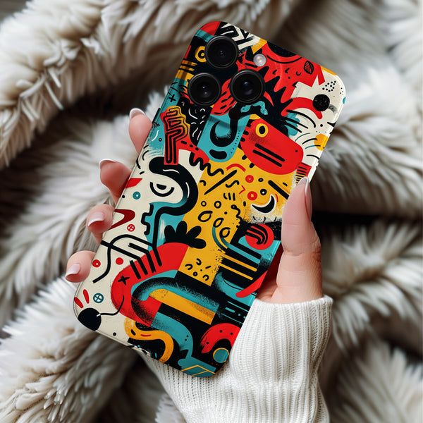 Coque iPhone Dynamique avec Motif Abstrait Coloré