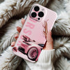Coque iPhone Glamour avec Voiture Rose