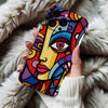 Coque iPhone Vibrante avec Visage Abstrait