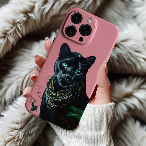 Coque iPhone Panthère Noire Élégante