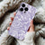 Coque iPhone Dessin Floral Minimaliste en Violet