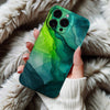 Coque iPhone Marbrée Verte et Bleue