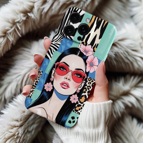 Coque iPhone Chic avec Design Éclectique et Fleurs