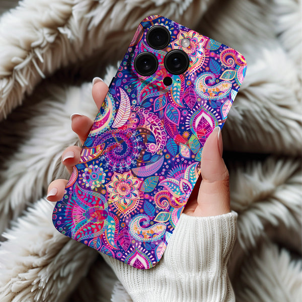 Coque iPhone Motif Paisley Coloré et Vibrant