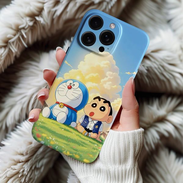 Coque iPhone Doraemon et Shinchan