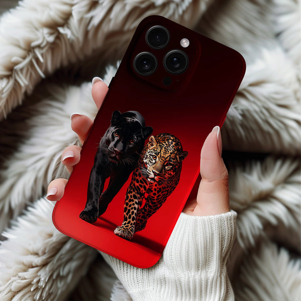 Coque iPhone Panthère Noire et Léopard