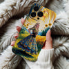 Coque iPhone Design Champêtre avec Fleurs et Silhouette Élégante