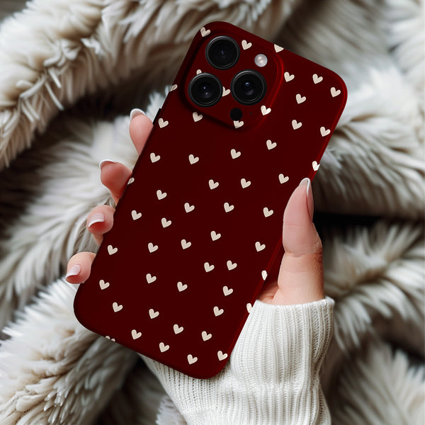 Coque iPhone Rouge à Cœurs