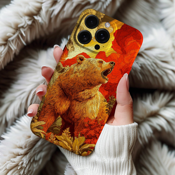 Coque iPhone Ours Sauvage Art Illustré